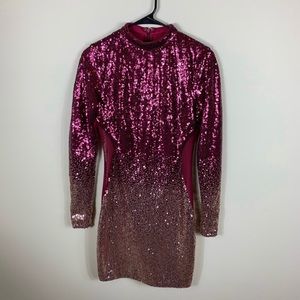 Fashiona pink sequin dress
